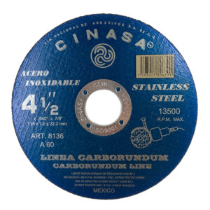 Disco de Corte Preciso Inoxidable de 4 1/2" Cinasa